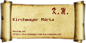 Kirchmayer Márta névjegykártya